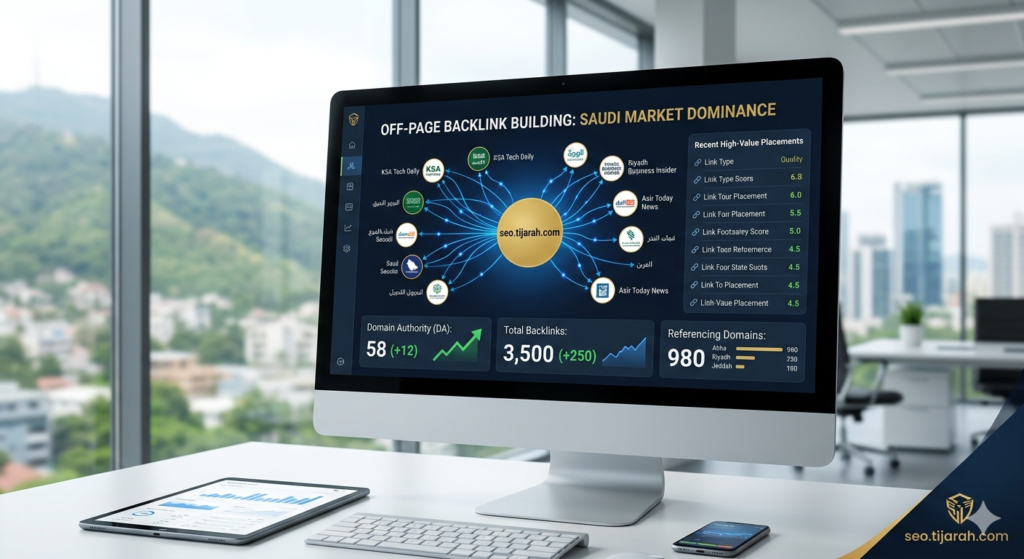 Professional Off-Page Backlink Building services for e-commerce businesses in Abha, Saudi Arabia.